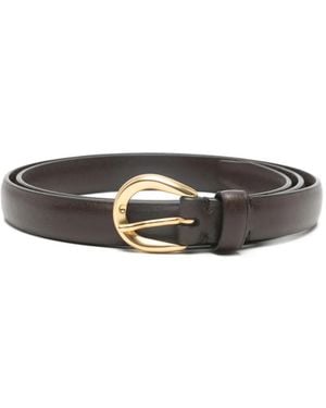 Lardini Round-Buckle Belt - White
