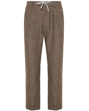 Barba Napoli Drawstring-Fastening Trousers - Grey