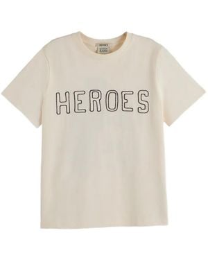Scotch & Soda The 40Th Anniversary Print-Detail Cotton T-Shirt - Natural