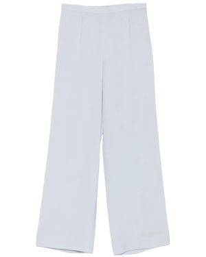Hemisphere Pleated Wide-Leg Pants - White