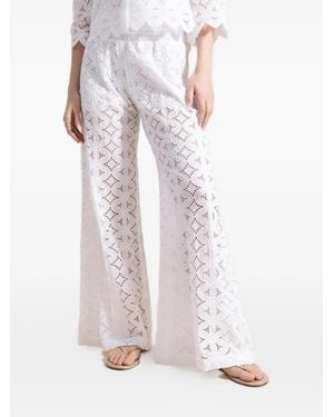 Temptation Positano Coriandolo Hose mit Lochmuster - Weiß