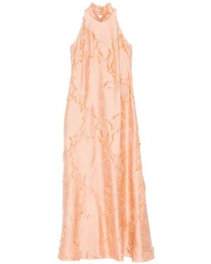 Amsale Trapez-Maxikleid aus Jacquard - Pink