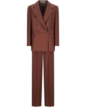 Tagliatore Loreley Double-Breasted Suit - Red