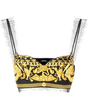 Versace Baroque-Print Top - Metallic