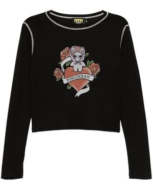 Mini Cream T-Shirt Mit Logo-Print - Schwarz