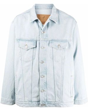 Martine Rose Logo-Print Denim Jacket - Blue