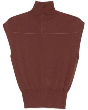 Rick Owens Ribbed Turtleneck Top - Red