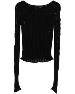 Isabel Benenato Boat-Neck Sweater - Black