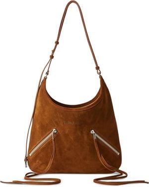 Palm Angels Borsa A Spalla Maxi Con Zip - Marrone