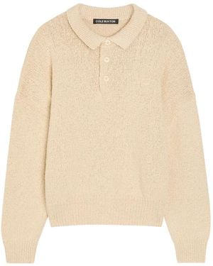 Cole Buxton Button-Up Knitted Sweater - Natural