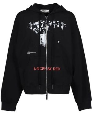 MATIERES FECALES Family Graphic-Print Zip-Up Hoodie - Black