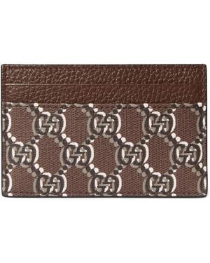 Gucci Kartenetui mit GG-Monogramm - Braun