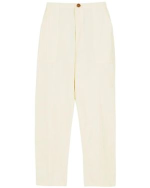 Skall Studio Garden Cotton Straight Trousers - White