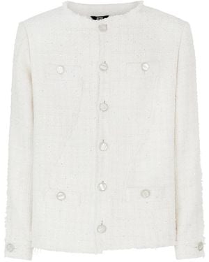 Gcds Sequin-Embellished Tweed Jacket - White