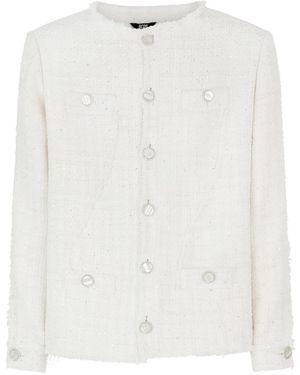 Gcds Sequin-Embellished Tweed Jacket - White