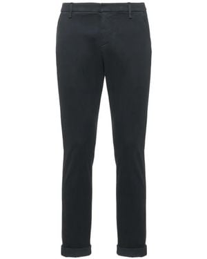 Dondup Logo-Plaque Turn-Up Pants - Black