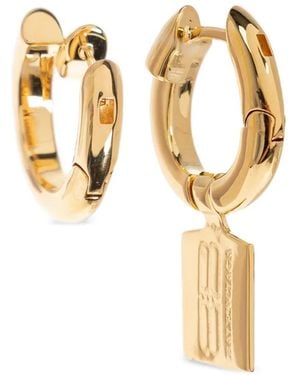 Balenciaga Rectangular Drop Earrings - Metallic