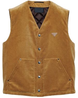 Prada Ribfluwelen Gilet - Bruin