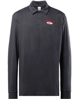 Reebok Logo-Embroidered Cotton Polo Shirt - Blue