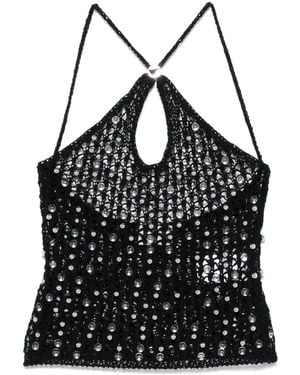 Coperni Beaded Knitted Top - Black