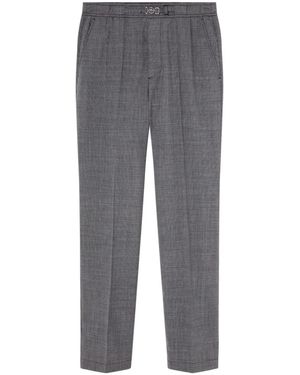 Versace Medusa-plaque Tapered Pants - Gray