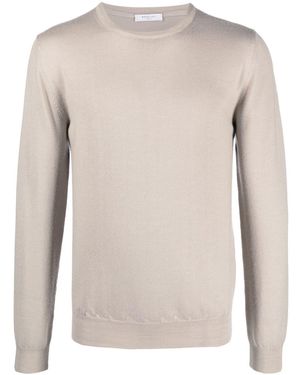 Boglioli Crew-Neck Virgin Wool Jumper - Natural