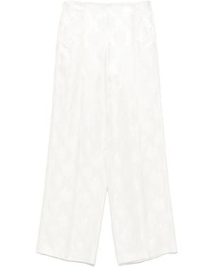 Fendi Floral-Jacquard Trousers - White