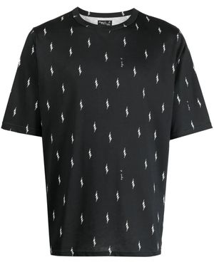 agnès b. Thunder-Print Cotton T-Shirt - Black