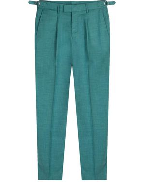 Gazzarrini x Michele Franzese Pleat-Detail Tailored Trousers - Green