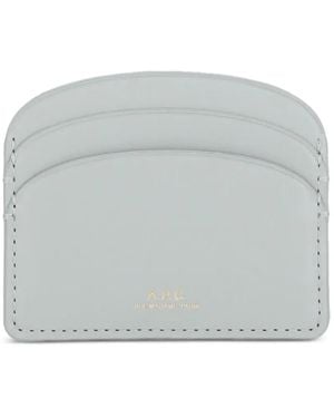 A.P.C. Demi-Lune Kartenetui mit Logo-Prägung - Grau