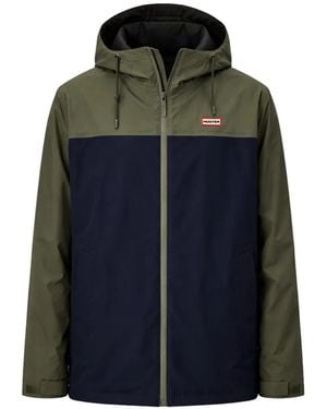 HUNTER Giacca Bicolore Con Cappuccio - Blu