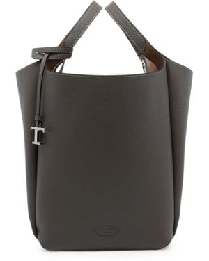 Tod's Borsa A Secchiello Con Ciondolo Logo - Nero