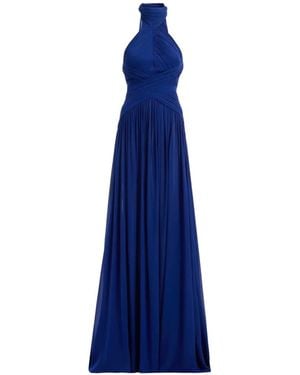 Elie Saab Draped Halterneck Maxi Dress - Blue