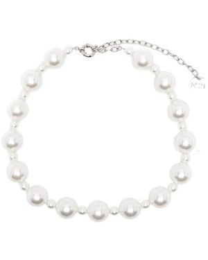 N°21 Collar Con Perla Artificial - Blanco