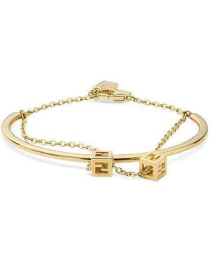 Fendi Faces Cube-Charm Bracelet - Metallic