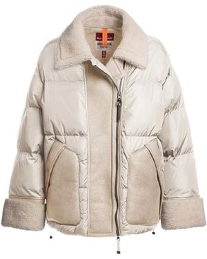Parajumpers Chyna Shearling-Trimmed Puffer Jacket - Natural