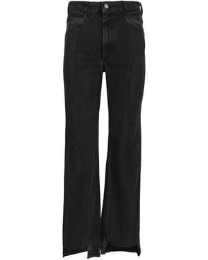 E.L.V. Denim Audrey Asymmetric-Hem Jeans - Black