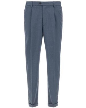 Devore Pantaloni Con Pieghe - Blu