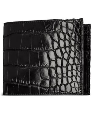 Ralph Lauren Crocodile-Embossed Wallet - Black