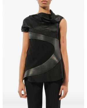 Rick Owens Arc-Shaped Hemline Top - Black