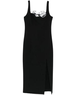 Blumarine Rose-Embellished Dress - Black