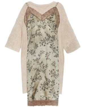 R13 Floral-Print Lace-Trim Mini Dress - White