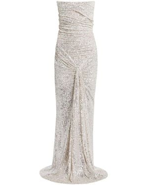 ZEENA ZAKI Sequin-embellished gown - Weiß