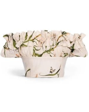 Agua Bendita Pimienta Azucar Embroidered Linen Top - White