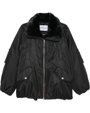 Stand Studio Faux-Fur Collar Bomber Jacket - Black