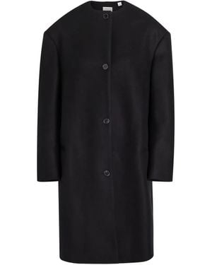 Calvin Klein Button Coat - Black