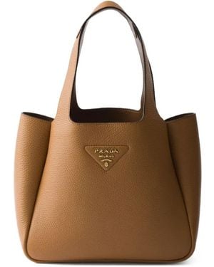 Prada レザーハンドバッグ - ブラウン