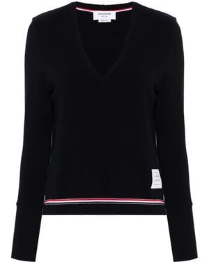 Thom Browne Rwbストライプ プルオーバー - ブラック