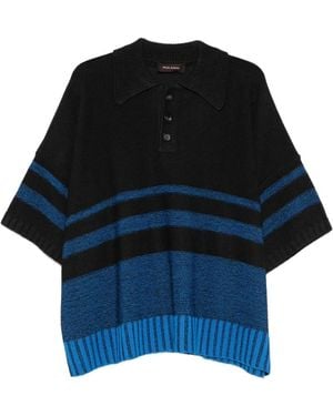 Wales Bonner Stripe Button Knit Top - Blue