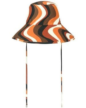 DAZE DAYZ Sunset Swirl-Print Wide-Brim Hat - White